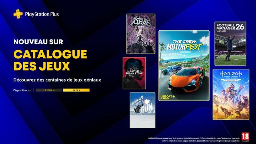 PlayStation Plus Extra Premium avril 2026 - GeekTest.fr
